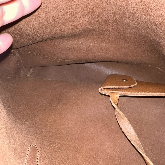 J Crew Brown Leather Tote with Wallet - Picture 4 of 7